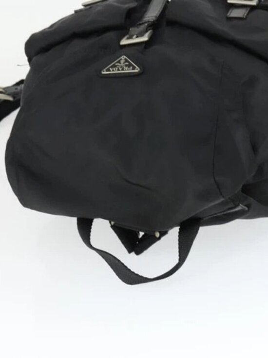 PRADA Backpack Nylon Black Silver Auth 171402 main image 8
